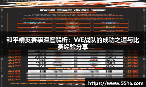 和平精英赛事深度解析：WE战队的成功之道与比赛经验分享